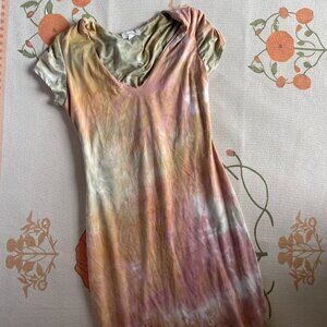 tie dye casual streetwear midi dress